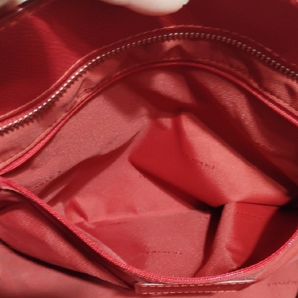 Authentic Coach Red Leather Turn Lock Tote Bag Gently Used - Picture 14 of 16
